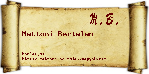 Mattoni Bertalan névjegykártya