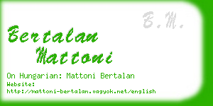 bertalan mattoni business card